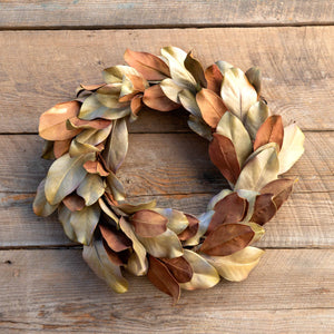 Dried-Look Magnolia Wreath