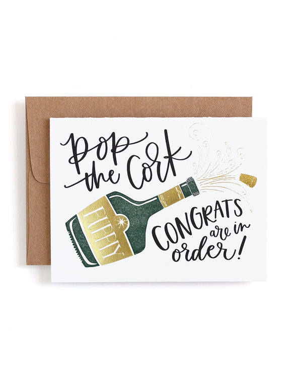 Pop the Cork Congrats Champagne Card