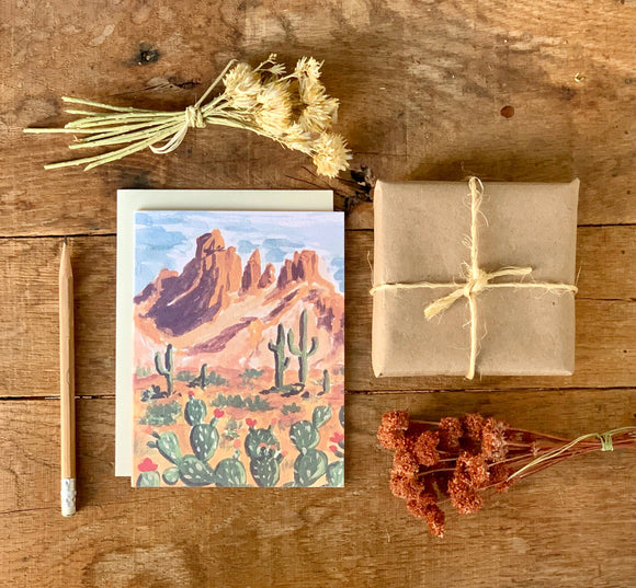 Western Desert Landscape Blank Greeting Card