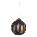 Black and Gold Hand-Painted Tree Ornament, 4"