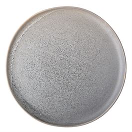 Round Stoneware Plate, Grey Matte Reactive Glaze