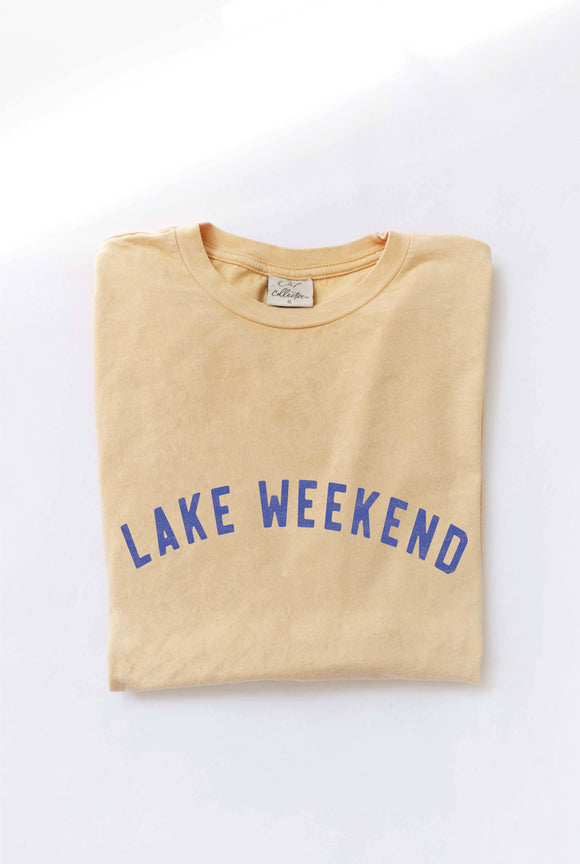 LAKE WEEKEND Mineral Washed Graphic Shirt