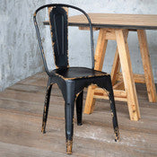 Antique Black Metal Bistro Chair