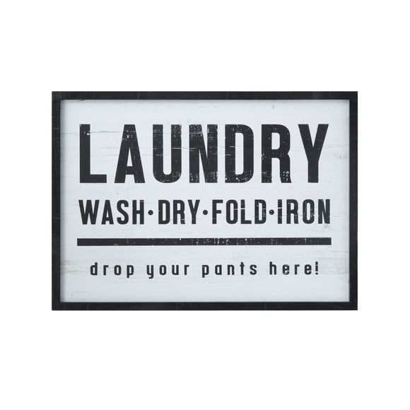 Laundry Wood Framed Wall Sign
