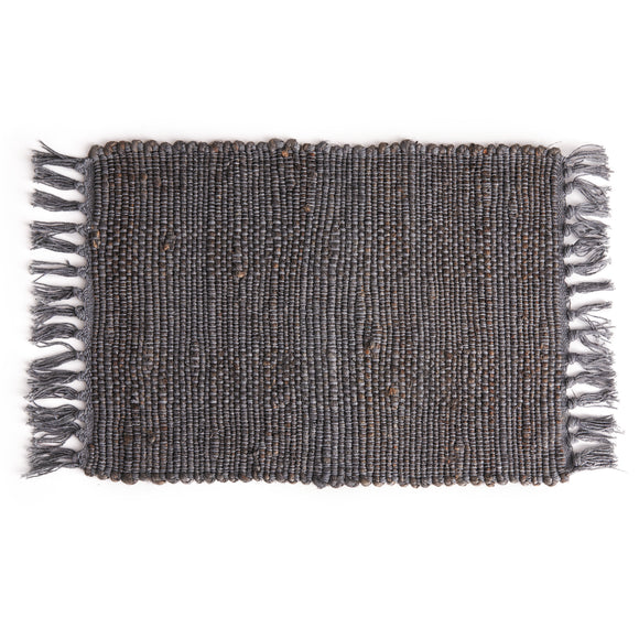 Rae Woven Fringe Placemat, Grey