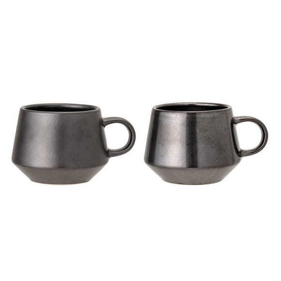 Stoneware Mug, Black Metallic Glaze