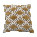 Chartreuse & Grey Tufted Pillow