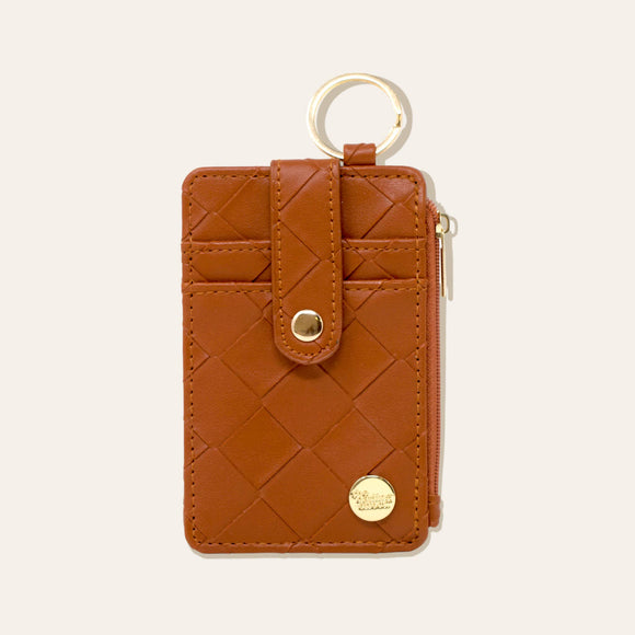 Keychain Wallet - Woven Cognac