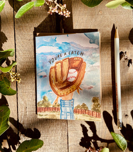 You're A Catch Baseball Romance & Love Recycled Card