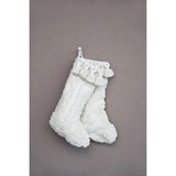 Cream Tufted and Tassels Stocking
