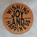 Wishing Joy and Happiness Doormat