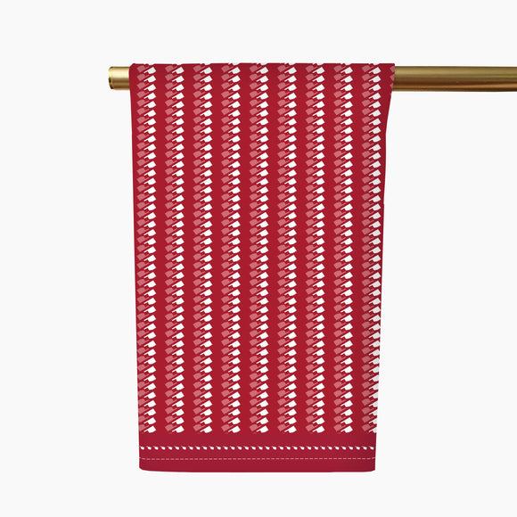 Oklahoma Stripe Tea Towel - Crimson
