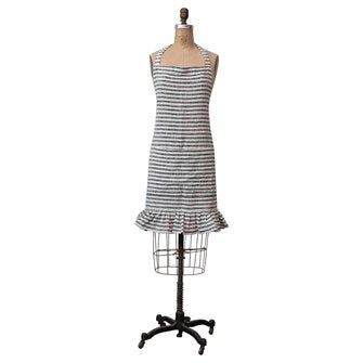 Striped Apron with Ruffle
