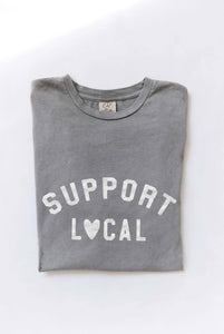 SUPPORT LOCAL Mineral Washed Graphic Top