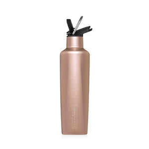 Rehydration Stainless Steel Water Bottle, Glitter Rose Gold