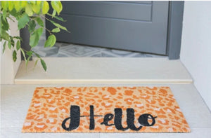 Hello Animal Print Doormat