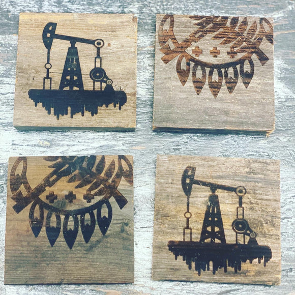 Wooden Oilfield Coasters