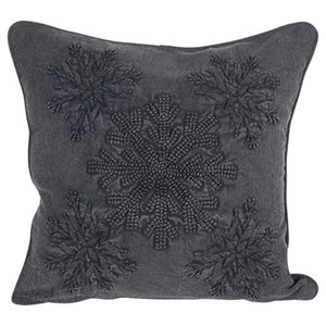 Charcoal Snowflake Pillow